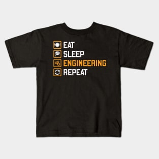 Eat sleep engineering repeat Kids T-Shirt